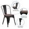 Flash Furniture Black Metal Stackable Chair with Wood Seat, PK4 4-CH-31230-BK-WD-GG - alternate 4